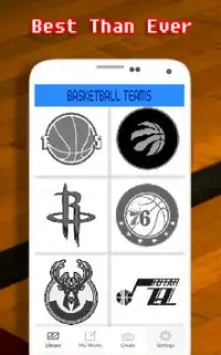 Basketball Logo Coloring By Number - Pixel Art Screen Shot 1