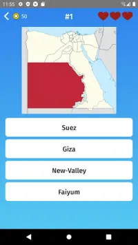 Egypt: Regions & Provinces Map Quiz Game Screen Shot 1