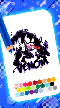 Venom super coloring hero man Screen Shot 3