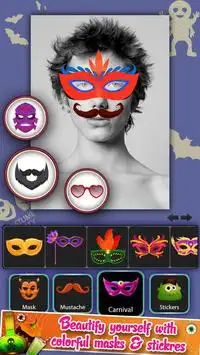 Scary Halloween Face Stickers Screen Shot 0