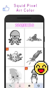 Squid Pixel Art Color Screen Shot 5