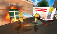 Roboter Feuerwehrmann Rettungswagen PRO: Real City Screen Shot 4