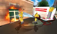 Robot Firefighter Rescue Truck PRO: ฮีโร่ของเมืองจ Screen Shot 4