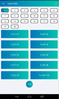 Multiplication Table Game Screen Shot 9