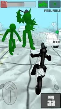Stickman Zombie: Motorcycle Ra Screen Shot 1