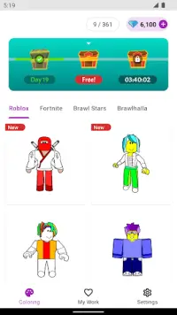 Coloring Pages for Robux Screen Shot 0