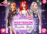 HIGH FASHION DOUBLE DATE - Kiss games for girls Screen Shot 0