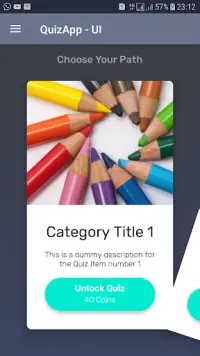 Quiz App UI Screen Shot 2