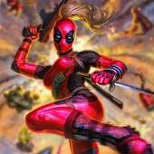 Grande Super Lady Dead Pool de combate  batalha da