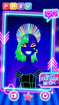 Girls Hair Salon Glow - Hairstyle games for kids Screen Shot 2