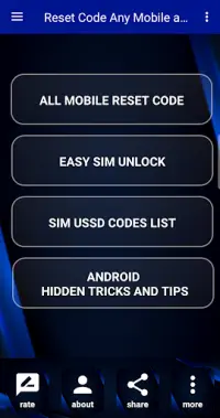 Reset Code Any Mobile and Sim Unlock Guide Screen Shot 0