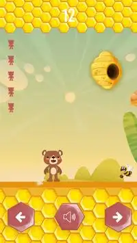 The Dodging Bear: Dodge the falling beehives Screen Shot 0