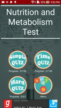 Nutrition and Metabolism Test Quiz Screen Shot 0