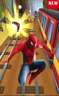 Subway avengers Infinity jump: spiderman & ironman Screen Shot 0