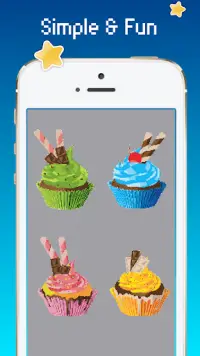 Warna permen dengan nomor: Cupcake seni pixel Screen Shot 4