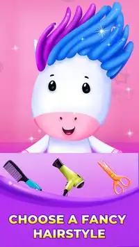 Unicorn Hair Styling Games – Girls Hair Salon 🦄 Screen Shot 2