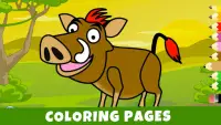 Savanna - Puzzles and Coloring Games for Kids Screen Shot 1