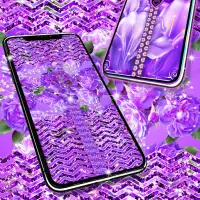Violet zipper lock screen Screen Shot 2