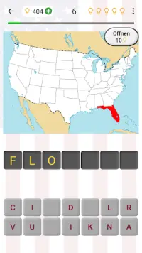50 Bundesstaaten der USA - Hauptstädte und Karte Screen Shot 0