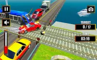Railroad Crossing Mania: Mega trem passando em 3D Screen Shot 1