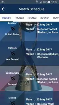 Schedule of FIFA World Cup U20 Screen Shot 0