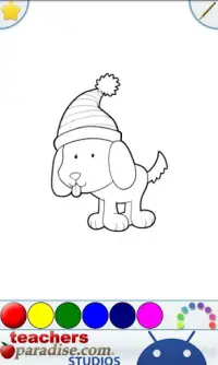 Dogs, Cats & Happy Pets Coloring Book Game Screen Shot 2