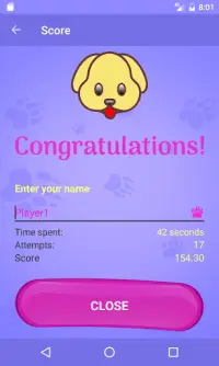 Cute Dogs Memory Matching Game Screen Shot 2