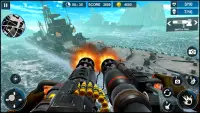 गनर फायर स्ट्राइक - नौसेना युद्ध कमांडो शूट गेम Screen Shot 3