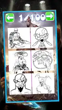 coloring Kratos God of Warriors fans Screen Shot 1