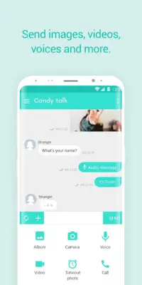 Candy Talk bate-papo aleatório Screen Shot 1