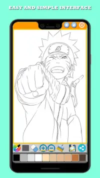 Anime Ninja Coloring Screen Shot 2