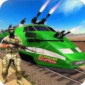 Train Gunship Battle: Army train Shooting games