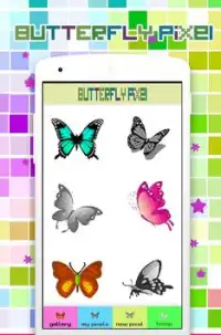 Coloring Butterfly Pixel Art, por número Screen Shot 0
