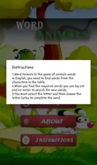 Jeux de chercher des mots d'animaux en anglais Screen Shot 2