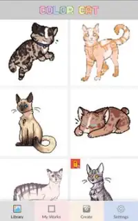 Cat Pixel Art - Cat Color By Number Screen Shot 3