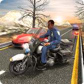 Poli Bici Policía Perseguir Carretera Motocicleta