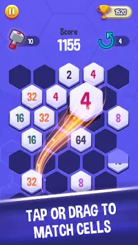 Hexa CellConnect 2048 Number Puzzle Screen Shot 2