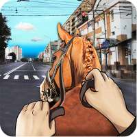 قيادة الحصان في مدينة محاكي