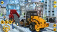 หิมะ เครื่องขุด & ถนน การก่อสร้าง เกม 2020 Screen Shot 4