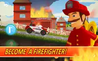 Fire Fighters Racing: Fireman Drives Fire Truck Screen Shot 1