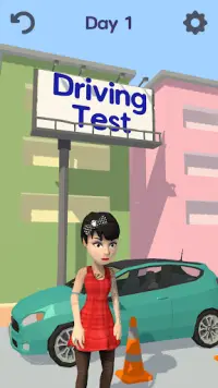Driving Test-3D car simulation Screen Shot 0