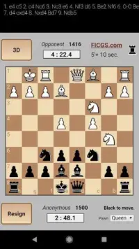 Chess Trainer • FICGS play rated games online Screen Shot 1