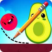 Hello Happy  Avocado - Draw Line Game