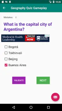 Random Country Capitals Quiz Screen Shot 1