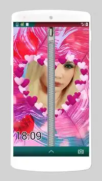 heart frames photo zipper lock Screen Shot 1