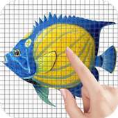 Tropical Fish Color by Number - Pixel Art Game