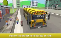 Mr. Blocky School Bus Driver: American Highschool Screen Shot 1