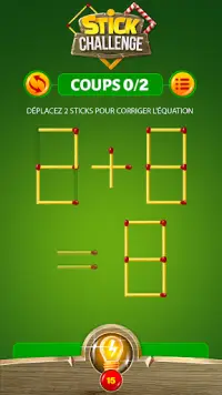 Défi Math Bâtonnets– Puzzle Logique d’Allumettes Screen Shot 1