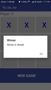 Tic Tac Toe Game Screen Shot 2