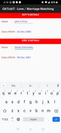 OkTickIT – Love / Marriage Matching Screen Shot 4